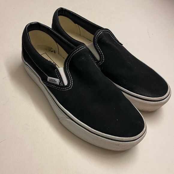 Vans Sneaker classic black canvas Skater Grunge Slip On shoes 7.5 mens 9 womans - Picture 1 of 7